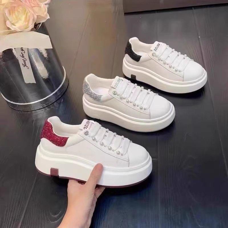 Little white shoes women's autumn versatile thick-soled small height-increasing shoes sports and leisure muffin board shoes