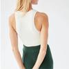 Women Ribbed Knit Sleeveless Racerback Crop Tank Top