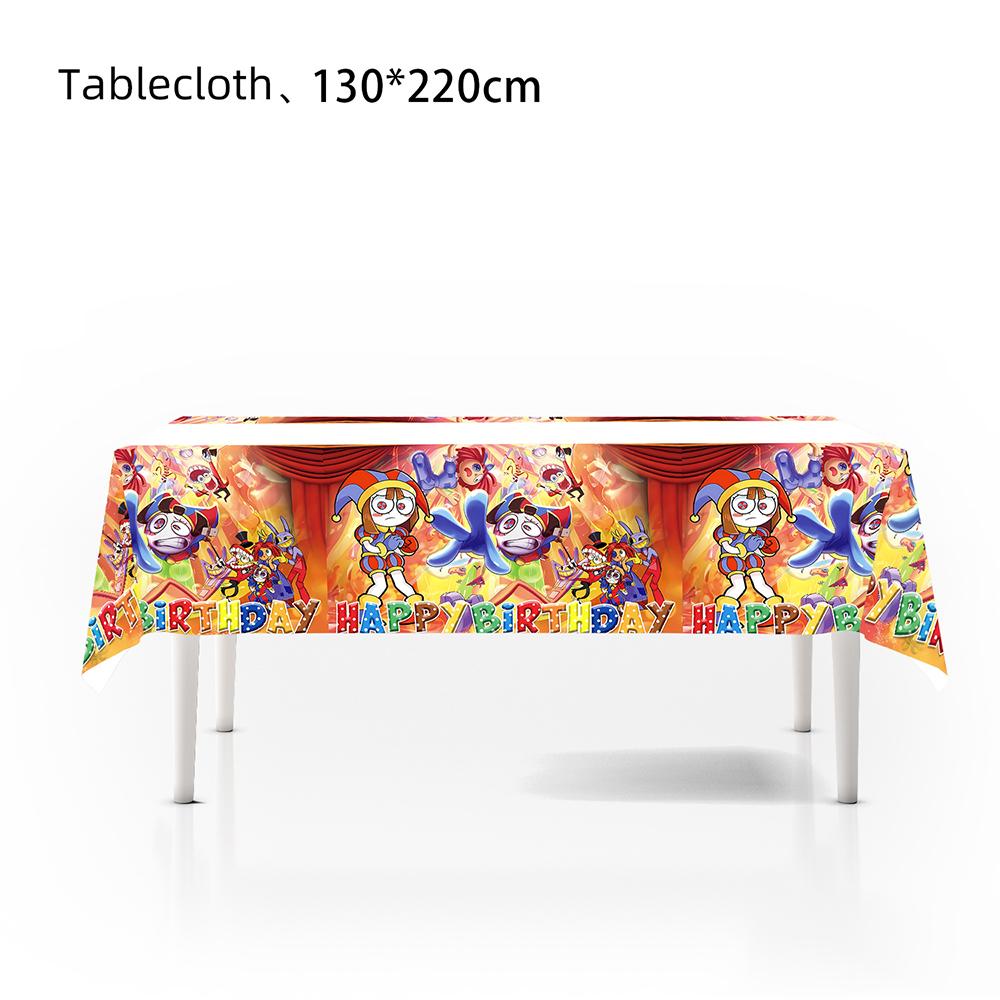 The Amazing Digital Circus Tableware W/ Plates, Cups, Napkins, a Tablecloth