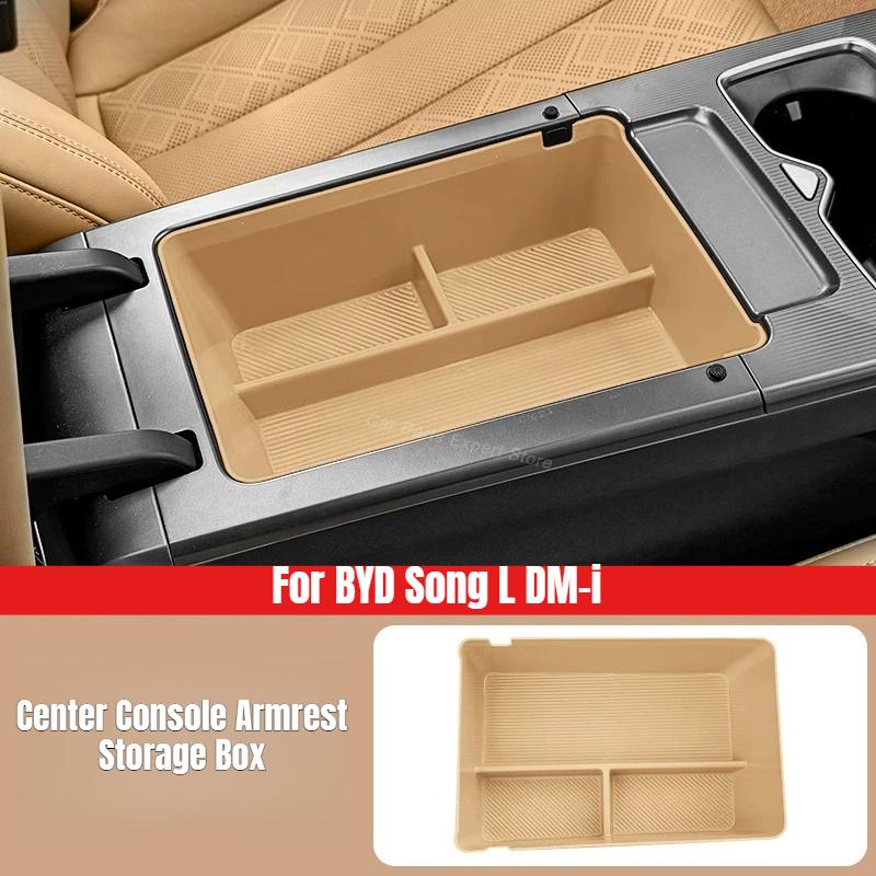 Silicone Storage Box Under Gear Shift for BYD Song L DM-i Car Center Console Lower Box Tray Waterproof Armrest Organizer Case
