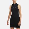Nike Sportswear Swoosh Color Block Symmetrical Double Logo Stand Collar Half Zip Sleeveless Dress Women Dresses Black DD5587-010