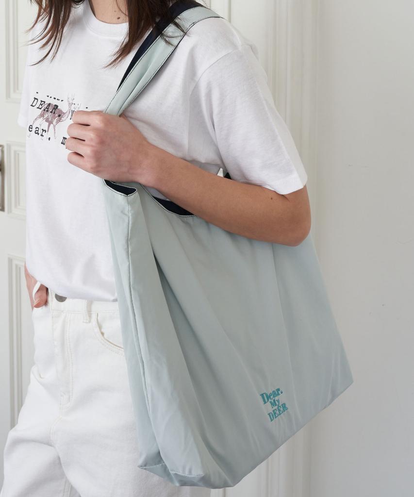 Dearmydeer Waterproof Reversible Shoulder Bag_ Mint+Navy
