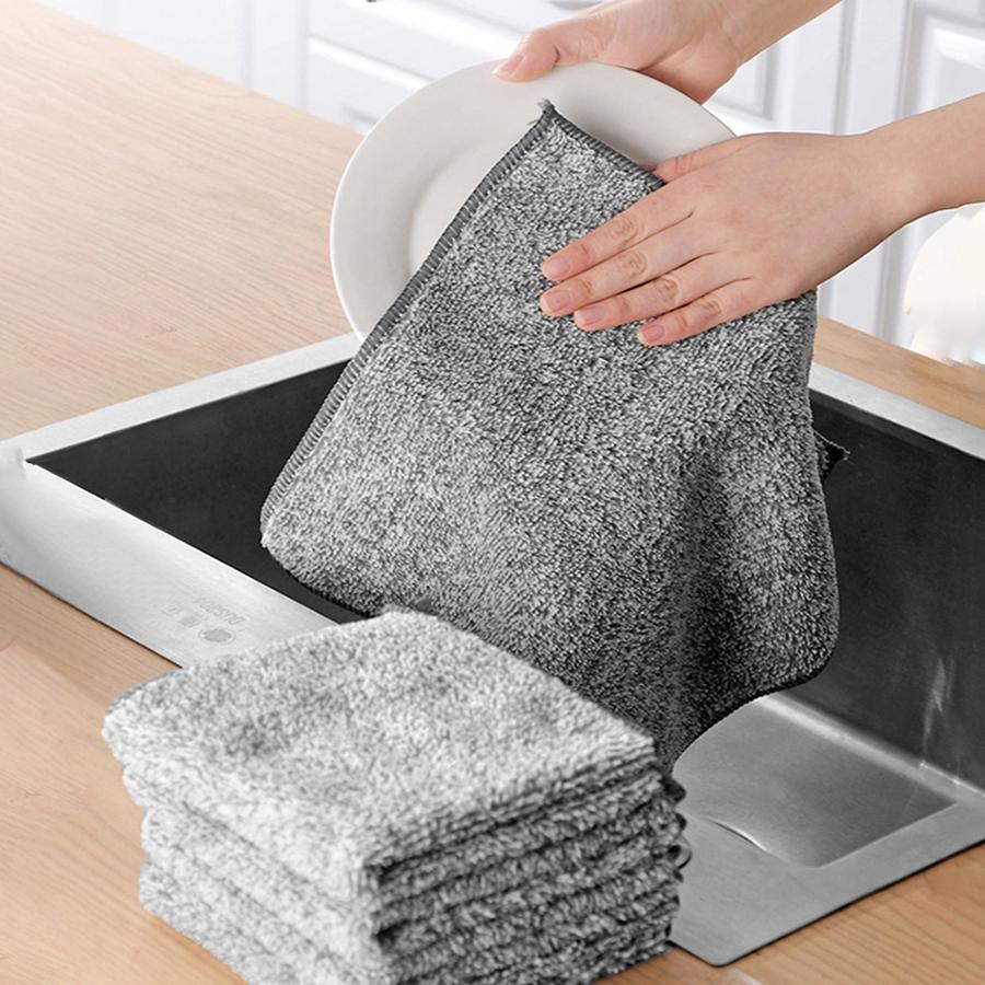 Set de prosoape de bucătărie din microfibră 2 buc. Prosoape din bambus pentru șervețele de bucătărie Lavetă moale pentru vase, cârpe absorbante pentru curățare