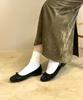Women's Ballet Flats, Jumping Pumps, Cushioned, Round Toe, Ribbon, Available In Plus and Petite Sizes, Cute and Stylish, Black, R-4006
