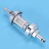 Pmandgk 2X Chrome Glass Fuel Gasoline Crude Engine Inline Filter 5/16" 8mm Silver Motorcycle