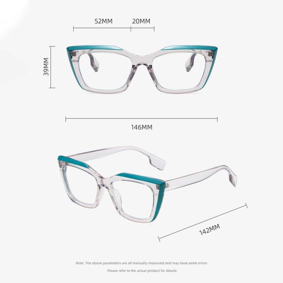 Classic Anti Blue Light Prescription Cat Eye Eyeglasses Ladies Luxury Designer Style Style Myopia Optical Glasses Double Color Spectacle Frame Frame