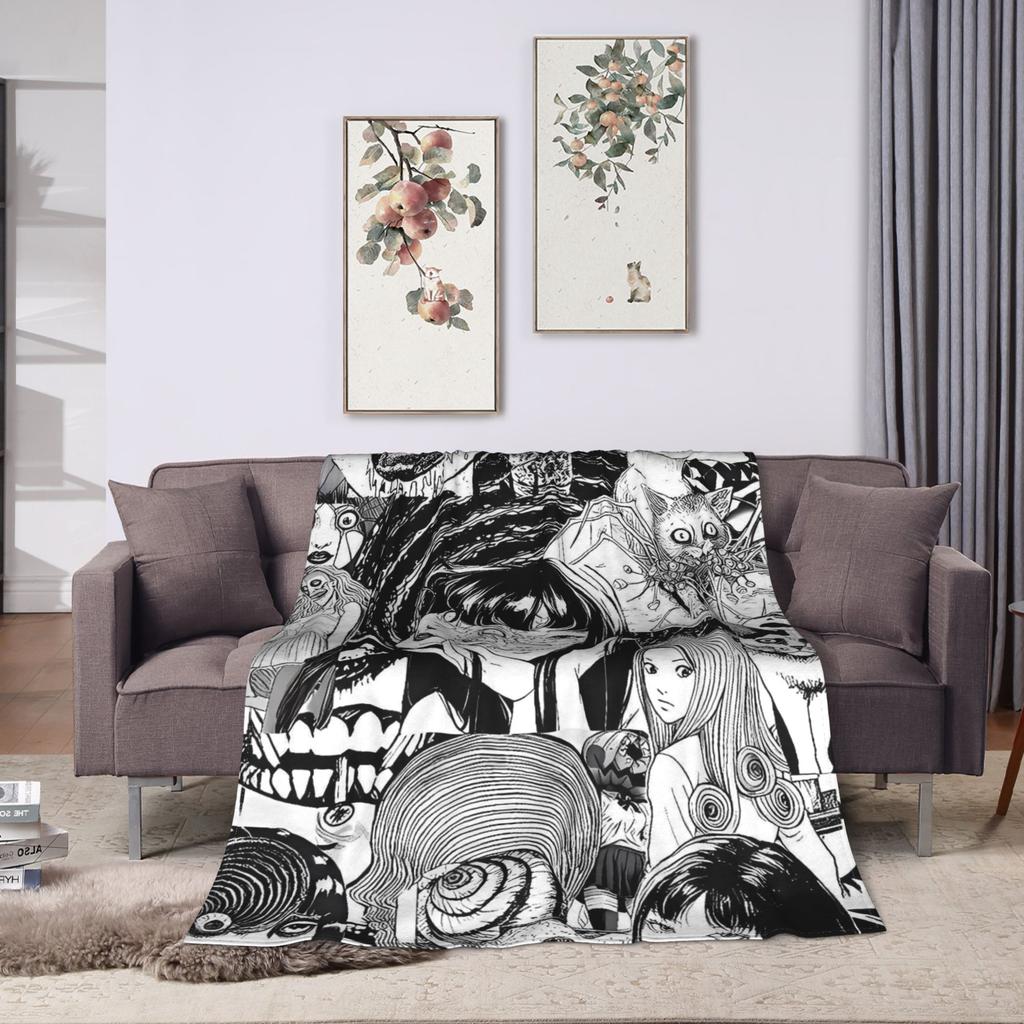 Tomie Junji Ito Blanket  Soft Fashion Plush Throw Blanket For Couch Chair Sofa Bed Travel Flannel Bedspread Bed Cover