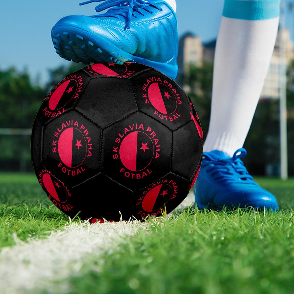 SK Slavia Praha Soccer Ball, Colorful, Suitable for All Ages, Machine-stitched, PVC Material, Competition Grade, Durable and High Bounce