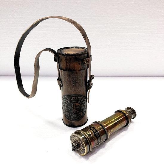 Dollond London Brass Nautical - Antique Functional Telescope Glass Optics High Magnification Handheld Style