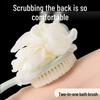 Double-Sided Bath Brush with Long Handle & Soft Bristles, Back Scrubber & Smoother w/Hanging Loop and Bath Ball Accessory.