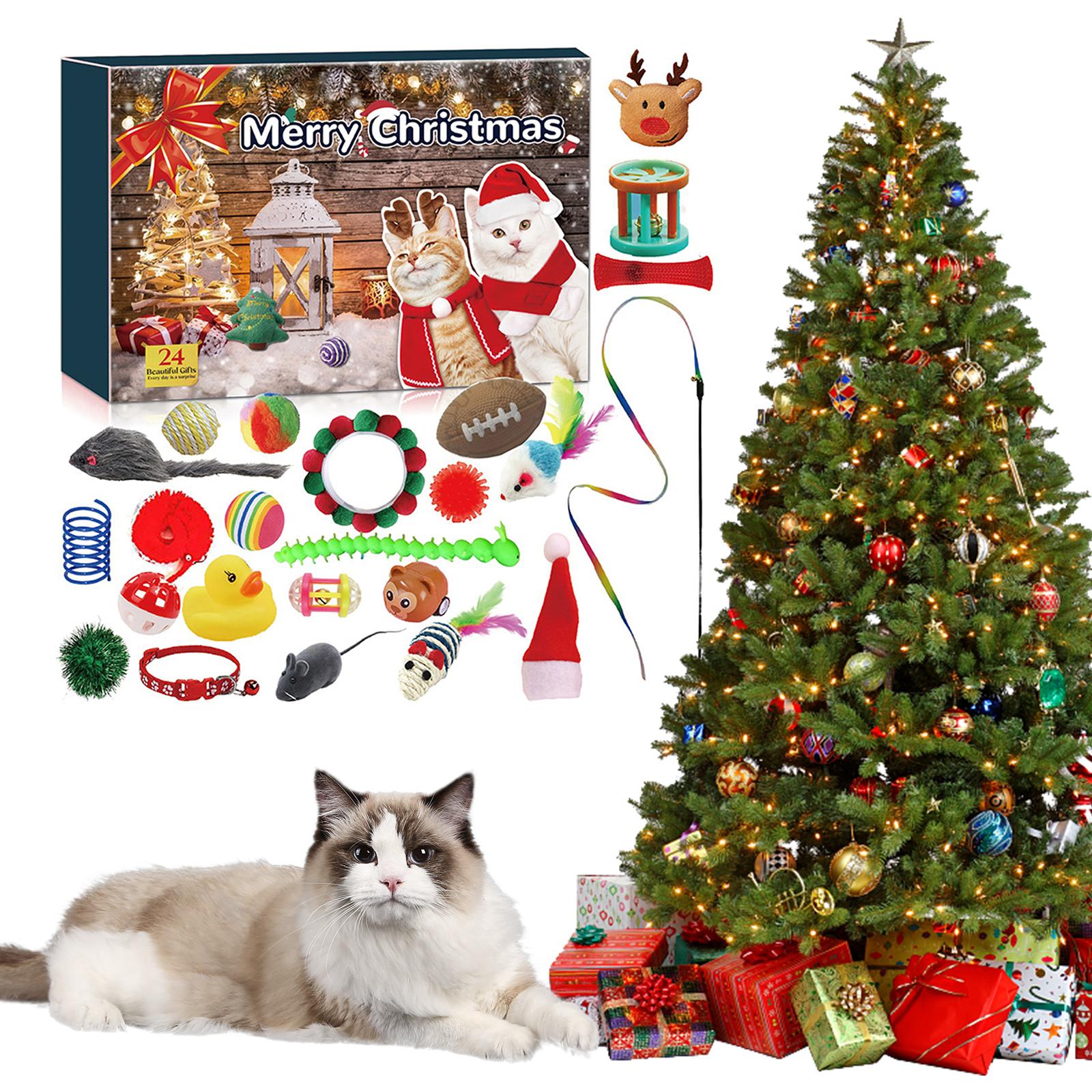Cat 24 Days Christmas Countdown Calendar Christmas Advent Calendar Holiday Countdown Calendar Xmas Gifts for Cat Lovers Advent Calendar