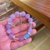 Natural Lavender Amethyst Crystal Bead Bracelet With Large 12mm Faceted Stones Elegant Boho Womens Handmade Jewelry