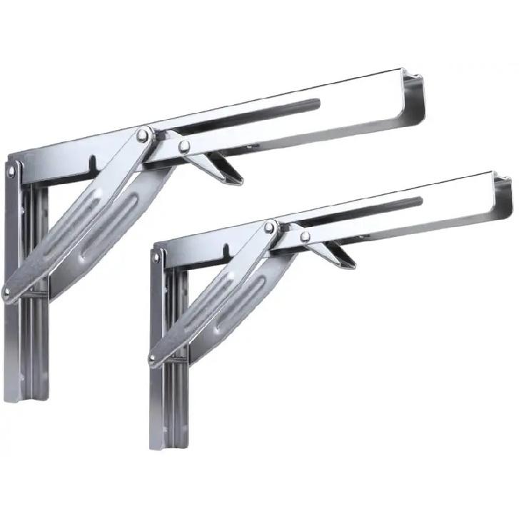 2 Pieces Folding Heavy Duty Shelf-Bracket Bench Table Folding Shelf or Bracket, Max. Load 550lbs