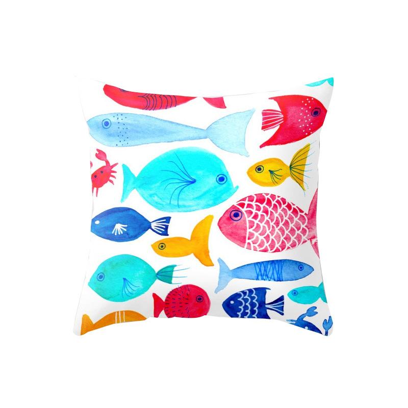 Ocean Mermaid Pattern Polyester Pillow Cover Sofa Office Car Cushion Cover Warm