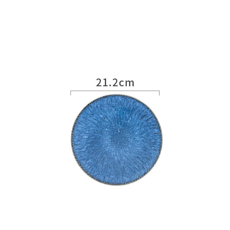 Nordic Blue Ceramic Dinner Plate Restaurant Pasta Steak Plates Home Fruit Salad Bowl Cake Dessert Kitchen Utensils