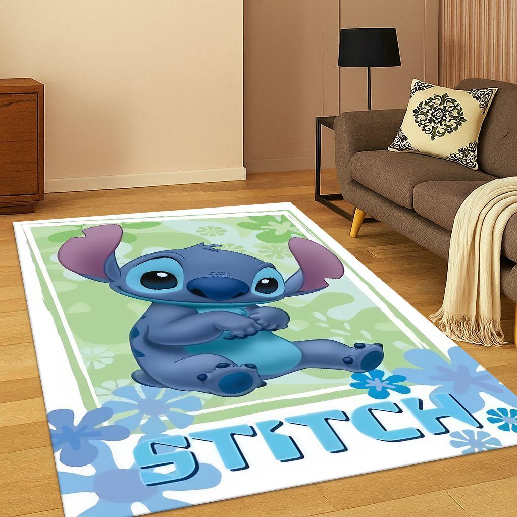 3D Lilo & Stitch Monster Cartoon Cute Child Carpet Rug for Playroom Living Room Bedroom Decor,Non-slip Game Floor Mat Gift