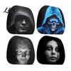 Fashionable Car Interior Styling 2PCS Headrest Cover with Scary Face Printing, Breathable Stretch Knitted Seasonal Comfort Seat Covers Dust