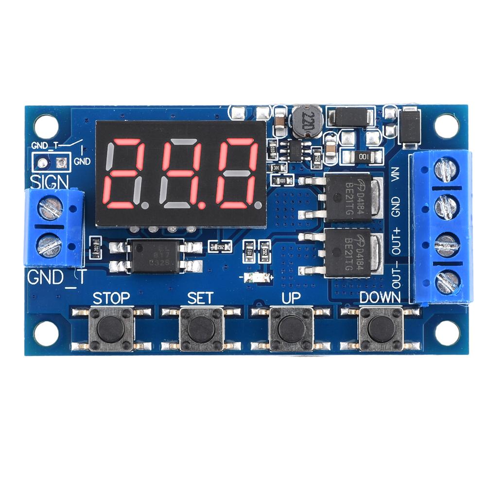 DC 5V-30V Dual-MOS Digitaler Zeitverzögerungsrelais Hochpegel-Trigger LED Digitalanzeige Zykluszeit Timer Verzögerungsschalter Schaltung 12V 24V