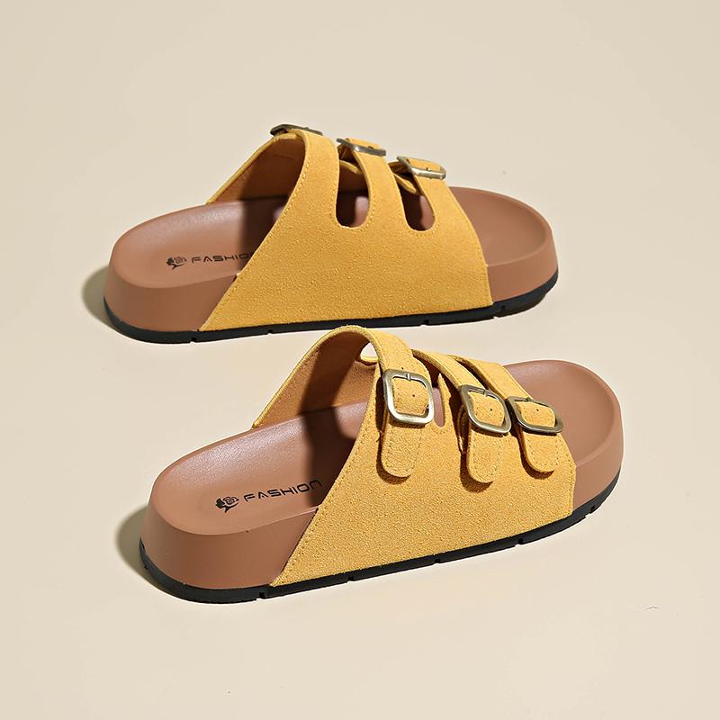 

Модная обувь Женская 2025 Тапочки Мягкая платформа Роскошные шлепанцы Pantofle Комфорт Дизайнер Новая мода Весна Скандальные тапочки Повседневная Fema 35 жёлтый