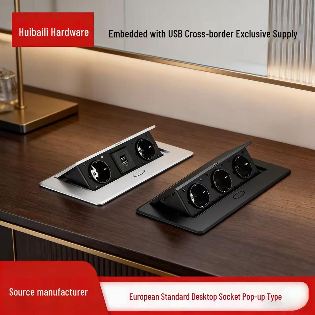 European Standard Pop-up Desktop Power Socket for Office Desks
