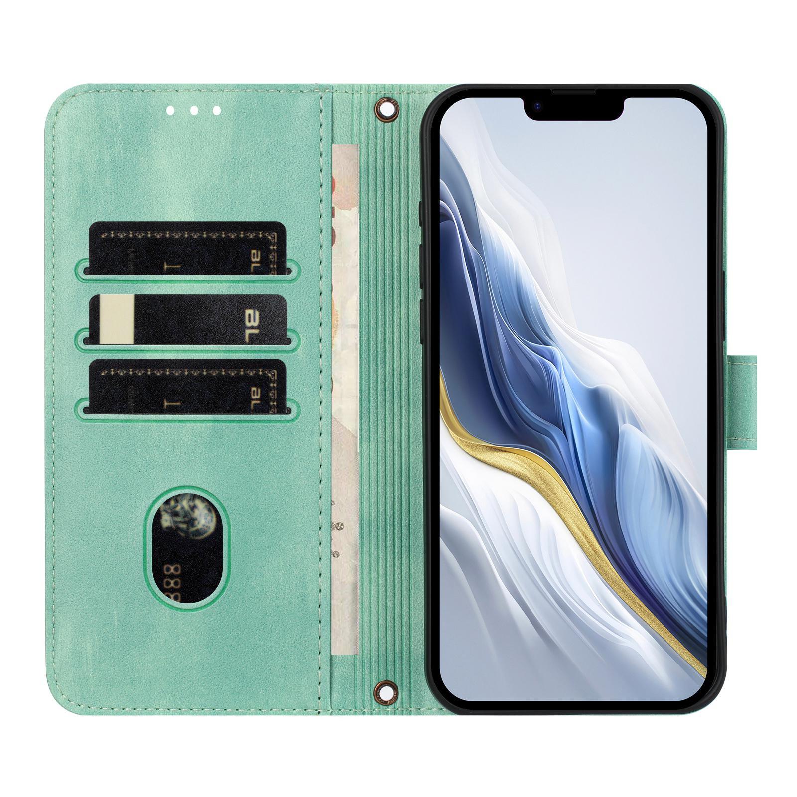 

For iPhone 16e Case Wallet Stand Retro Texture Leather Phone Cover with Lanyard Grey