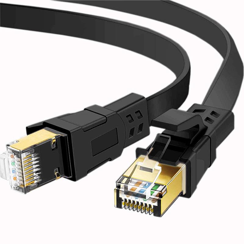CAT8 Shielded 10 Gigabit Flat Network Cable - Pure Copper Patch Cord