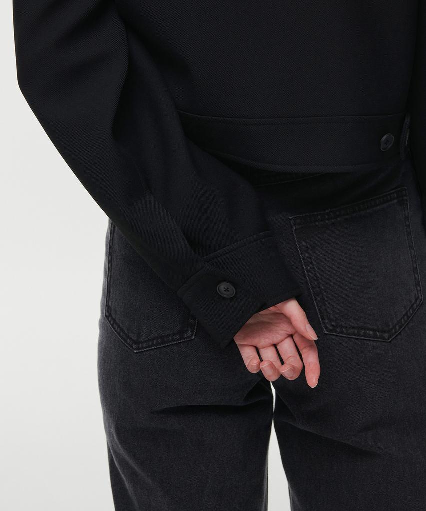Musinsa Standard Woman Women'S Twill Crop Jacket [Black]