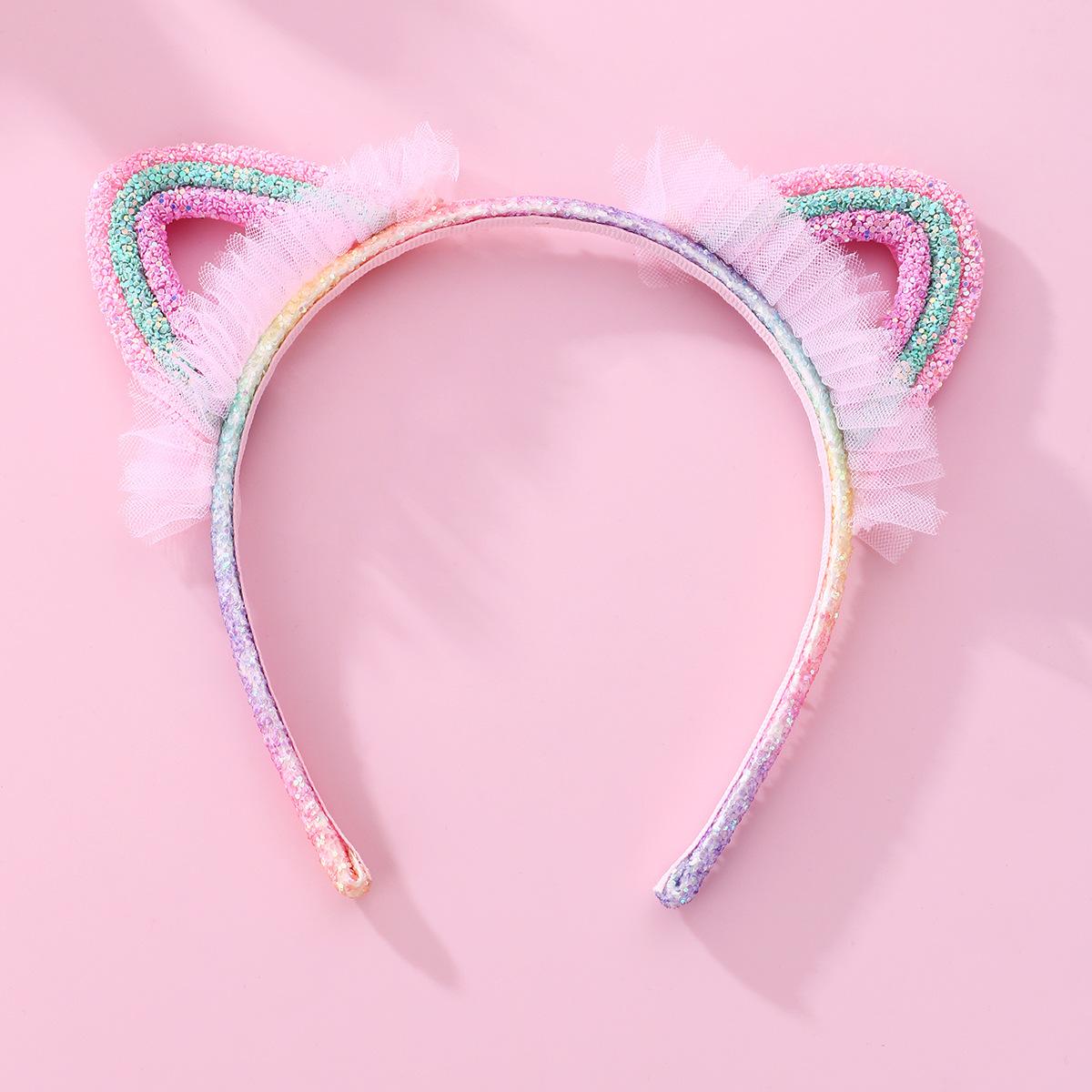 Fashion Simple Pink Hair Clip Versatile Non-Damaging Princess Headband for Girls