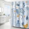 1Pc Cute Mermaid Underwater Pattern Shower Curtain, Polyester Fabric, Machine Washable, With Hooks, Suitable For Bathroom Use.