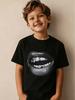 Cool Black Lips Diamond Print Kid Cotton T Shirt Boys Girls Parent Child Short Sleeve Casual Breathable Family Daily Fashion Tee