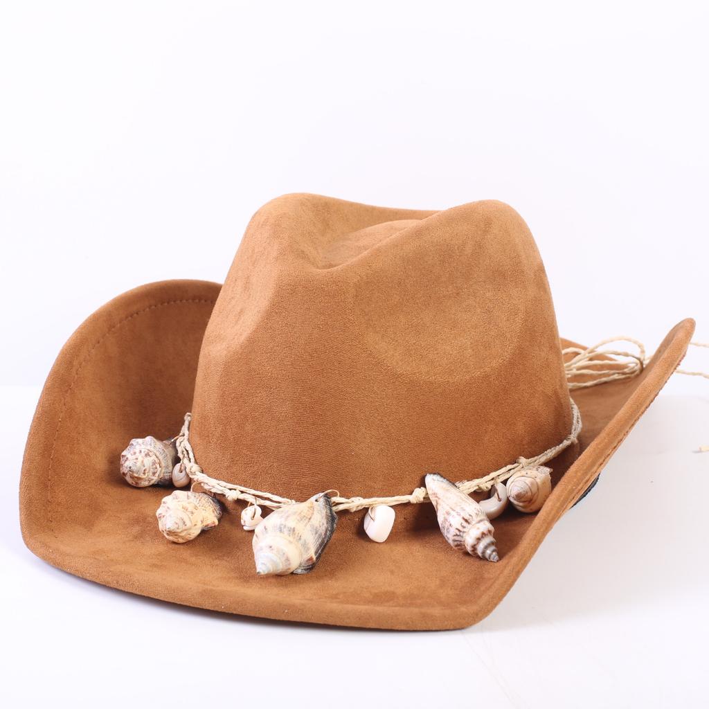 Popular European and American Classic Suede Western Cowboy Hat, Men's and Women's Fashion Big-brimmed Top Hat Shade