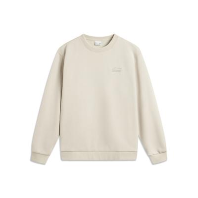 Li Ning Sports Lifestyle Series Simple Comfortable Casual Solid Color Versatile Round Neck Pullover Loose Sweatshirt Unisex Sweatshirt AWDVJ43-2