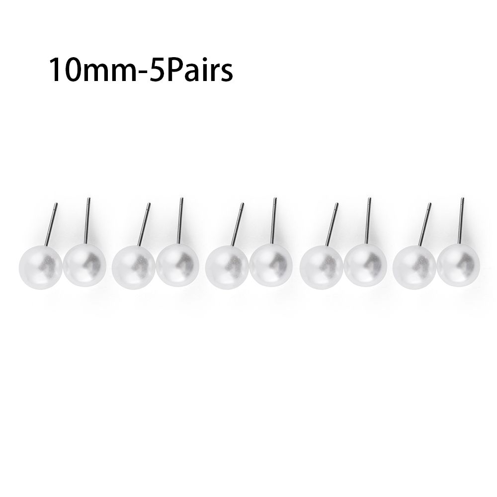 5Pairs/10Pairs/12Pairs Party Jewelry Wedding Engagement Pearl Earrings Ear Stud Elegant Round Shape
