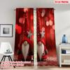 2pcs 2D Flat Printing Christmas Scene Curtains Christmas Gnomes Festive Digital Printed Polyester Drapes Birthday Party Perfect