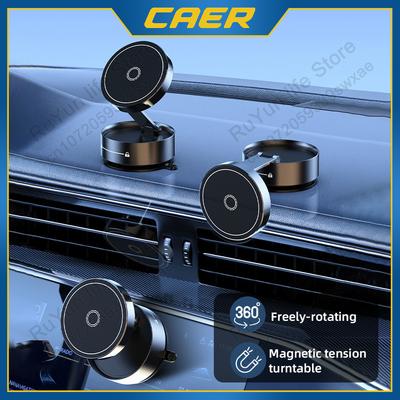 2025NEW Q12 Magnetic Car Phone Holder Strong Magnet Vacuum Suction Cup Stand Foldable 360° Adjustable Bracket for iPhone Samsung