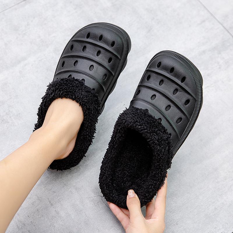 Winter Men Women Slippers Warm Furry Slippers Unisex Ccise Indoor Home Cott Shoes Men Casual Fluff Slides Plush Fur Clogs 45