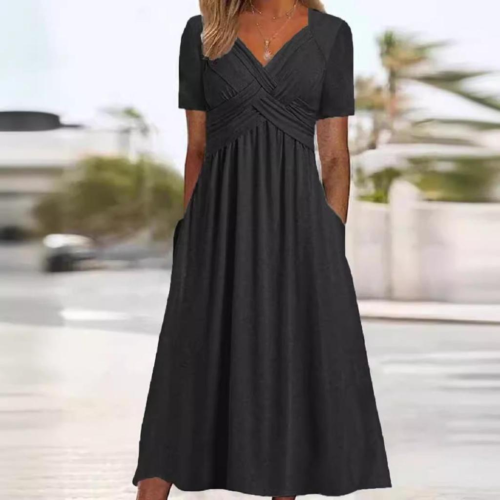 2024 Trendy Summer Short-Sleeve Dress for European & American Women - Stylish and Unique Design