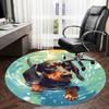 1pc Swimming Dachshund Round Carpet, Made of Polyester,Perfect for Decorating Office Chairs, Living Rooms,fplt214
