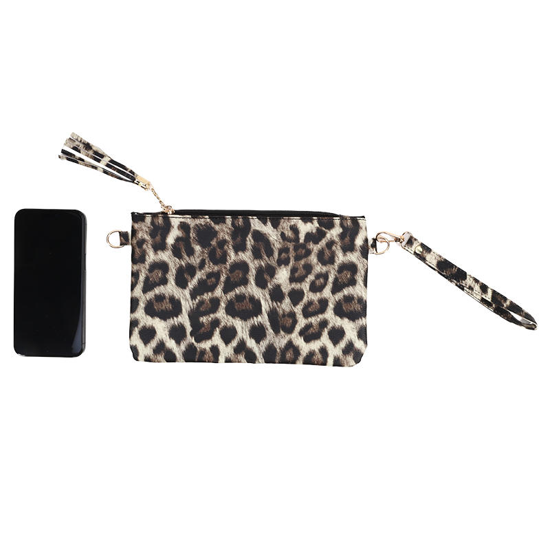 Women Clutch Bag Leopard Print Long Wallets Female Fashion Design PU Leather Wallet Messenger Bag Ladies Elegant Handbag Change Key Case