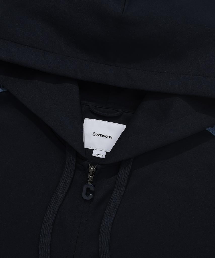 COVERNAT Retro Track Hoodie Zip-Up Navy