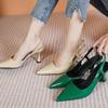 New  Luxury High Heel Women's Shoes with Side Empty Pointed Shallow Mouth Thin Heel Sandals Fashion Versatile Casual Shoes