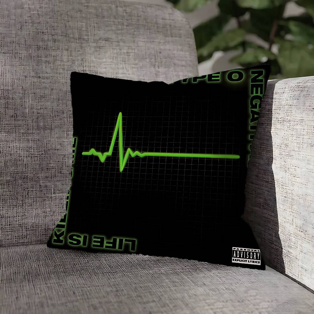 Green T-Type O N-Negative Pillow Case For Sofa Decor Car Office Room Printing Cushion Cover Decorations and Protector