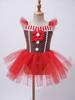 Girls Gingerbread Costume Holiday Dress Sleeveless Cami Dress Bowknot Striped Tutu Dress Bodysuit