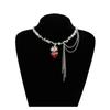 Creative Gothic Styles Necklace with Asymmetrical Heart Designs Craft from Alloy Ensuring Shine and Elegant