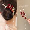 Red Bridal Headwear Pearl Wedding Hair Jewelry Exquisite Bride Tiara  Women