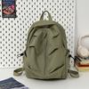 2026 New Student Schoolbag for Girl solid color simple and lightweight travel backpack trendy Korean style daily backpack
