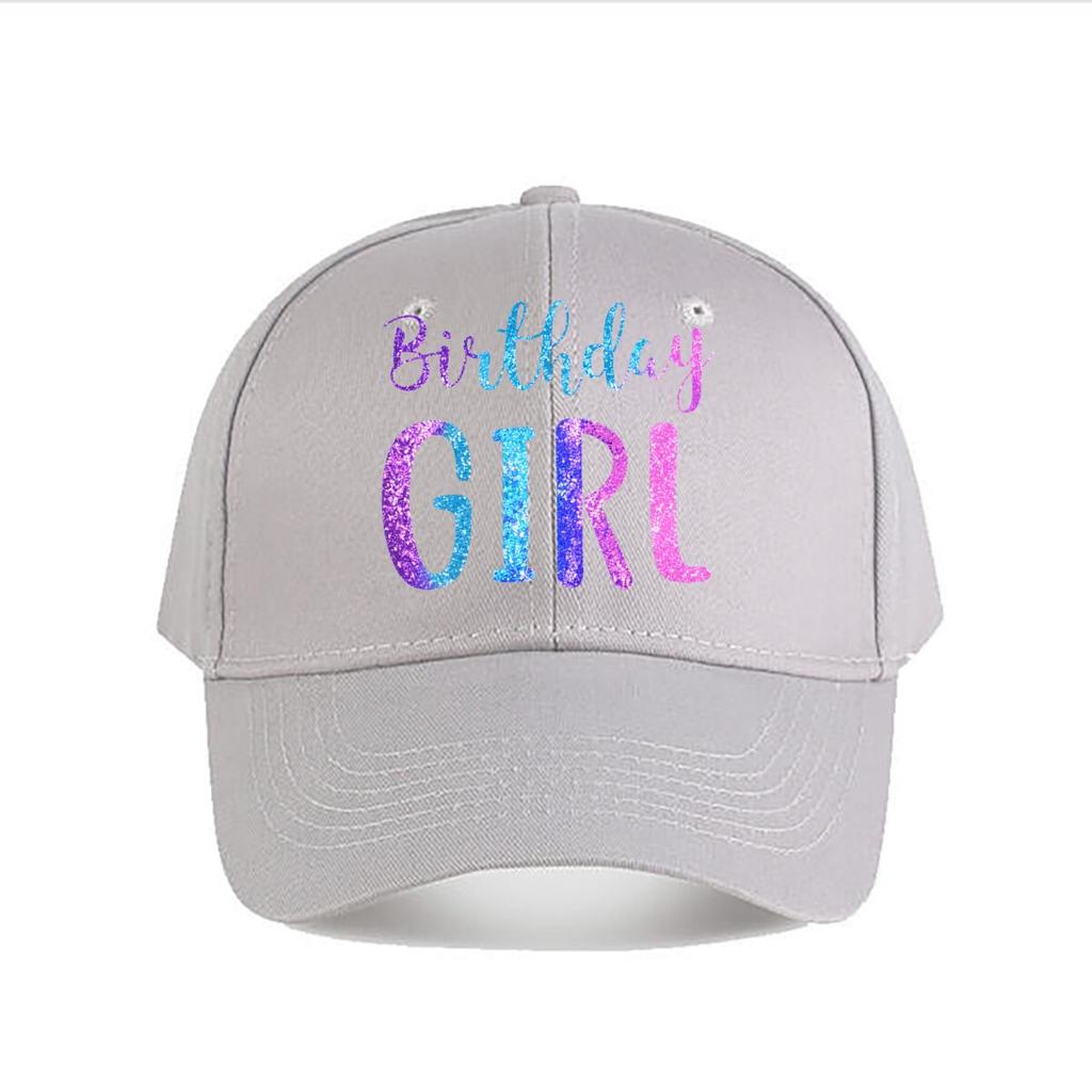Glitter Gradient Birthday Girl Party Decor Baseball Cap Fashion Unisex Sunhat Womens Outdoor Sports