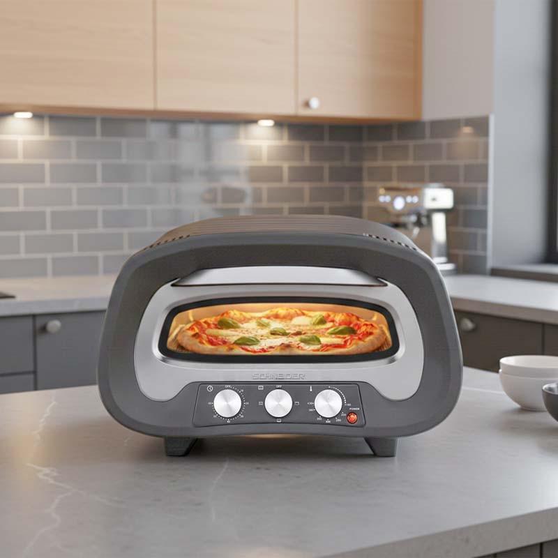 Schneider - Pierre De Feu Serie Z Grey - Gris - Four à Pizza - 2200 W - 430 °c