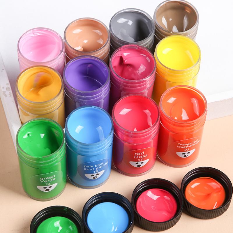 Acrylic Paint Set With6 Brushes,24 Colors (25ml) Craft Paints for Artists Kids Canvas Ceramic Wood Rock Painting Art Supplies