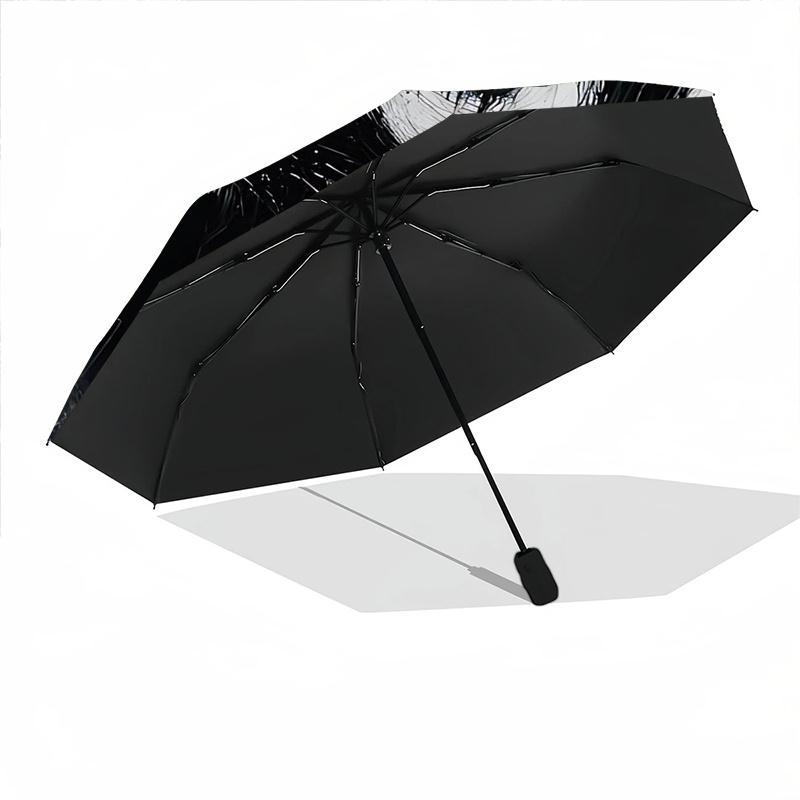 1pc Black Cat Eyes Automatic Open/close Umbrella, 8-Rib Sturdy Structure, Auto Folding/Opening, Portable Travel Umbrella for Women, Partiesc05